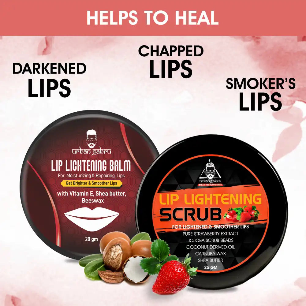 Lip Lightening Scrub and balm Combo helps to heal - UrbanGabru Lip Lightening Scrub and balm Combo helps to heal - UrbanGabru