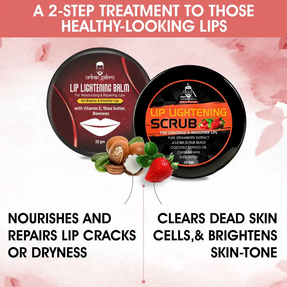 Lip Lightening Scrub and balm Combo healthy-looking lips - UrbanGabru Lip Lightening Scrub and balm Combo healthy-looking lips - UrbanGabru