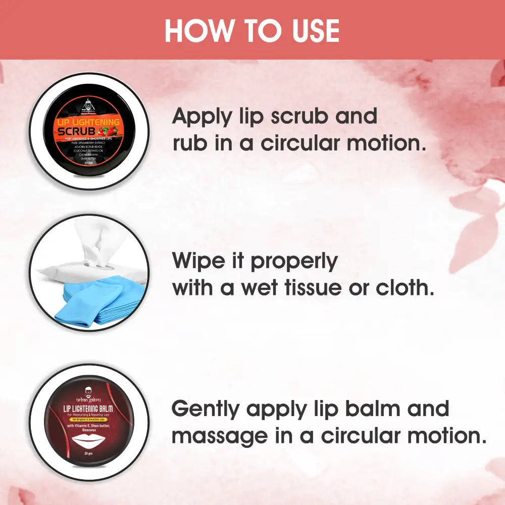 Lip Lightening Scrub and balm Combo how to use - UrbanGabru Lip Lightening Scrub and balm Combo how to use - UrbanGabru