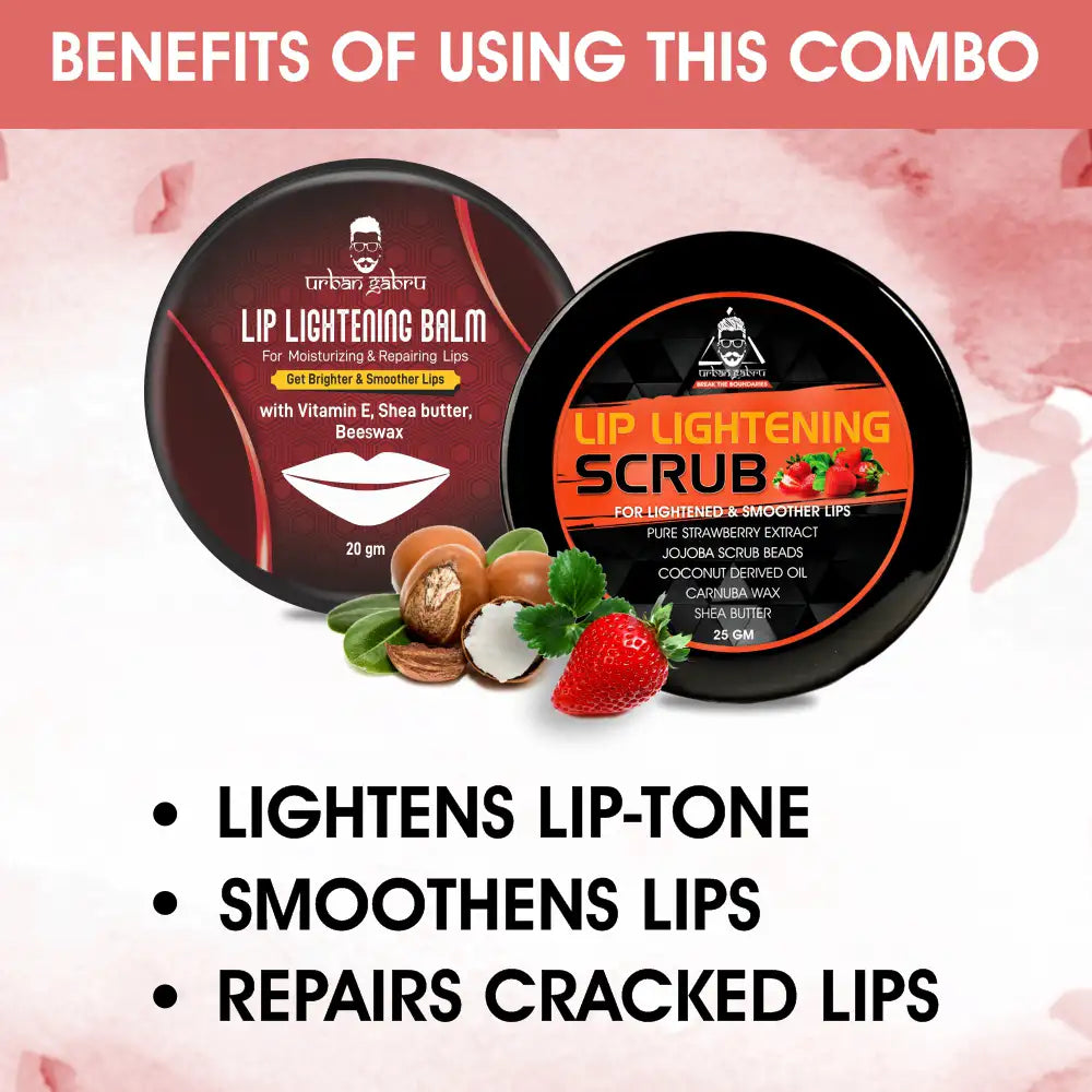 Lip Lightening Scrub and balm Combo benefits - UrbanGabru Lip Lightening Scrub and balm Combo benefits - UrbanGabru