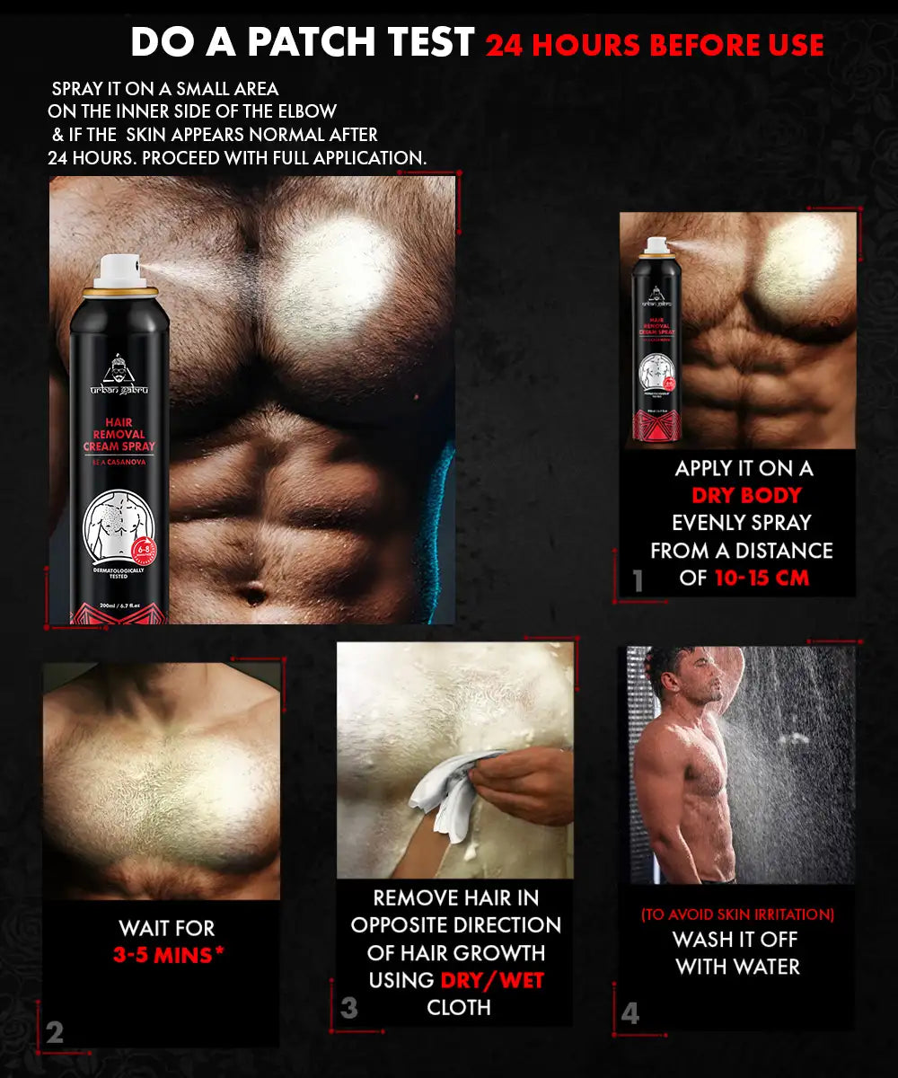 UrbanGabru Hair removal cream spray Casanova 200ml how to use - Urbangabru