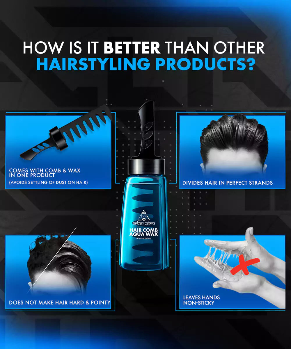 Urbangabru Hair Comb Aqua Wax 260ml blue how is it better - Urbangabru