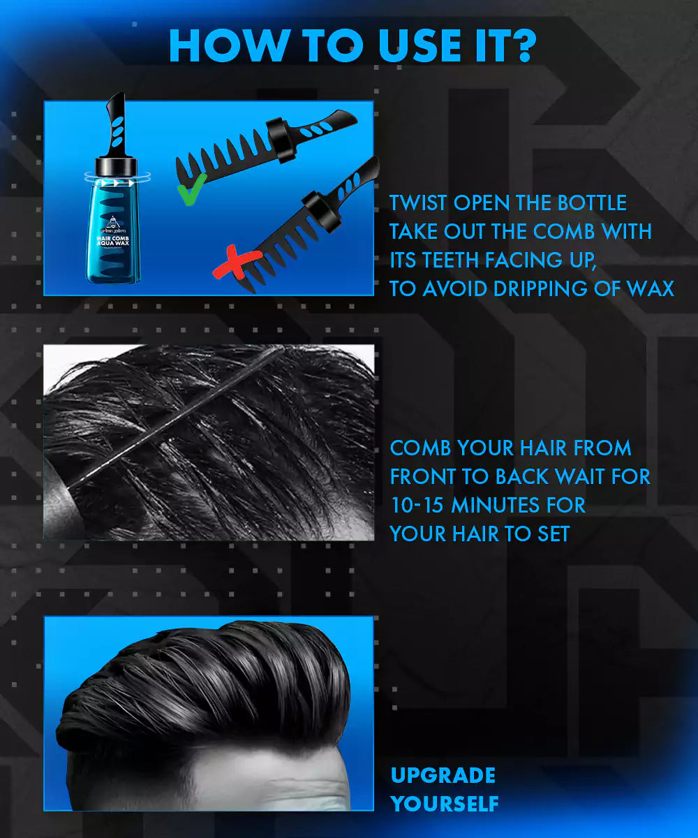 Urbangabru Hair Comb Aqua Wax 260ml blue how to use - Urbangabru