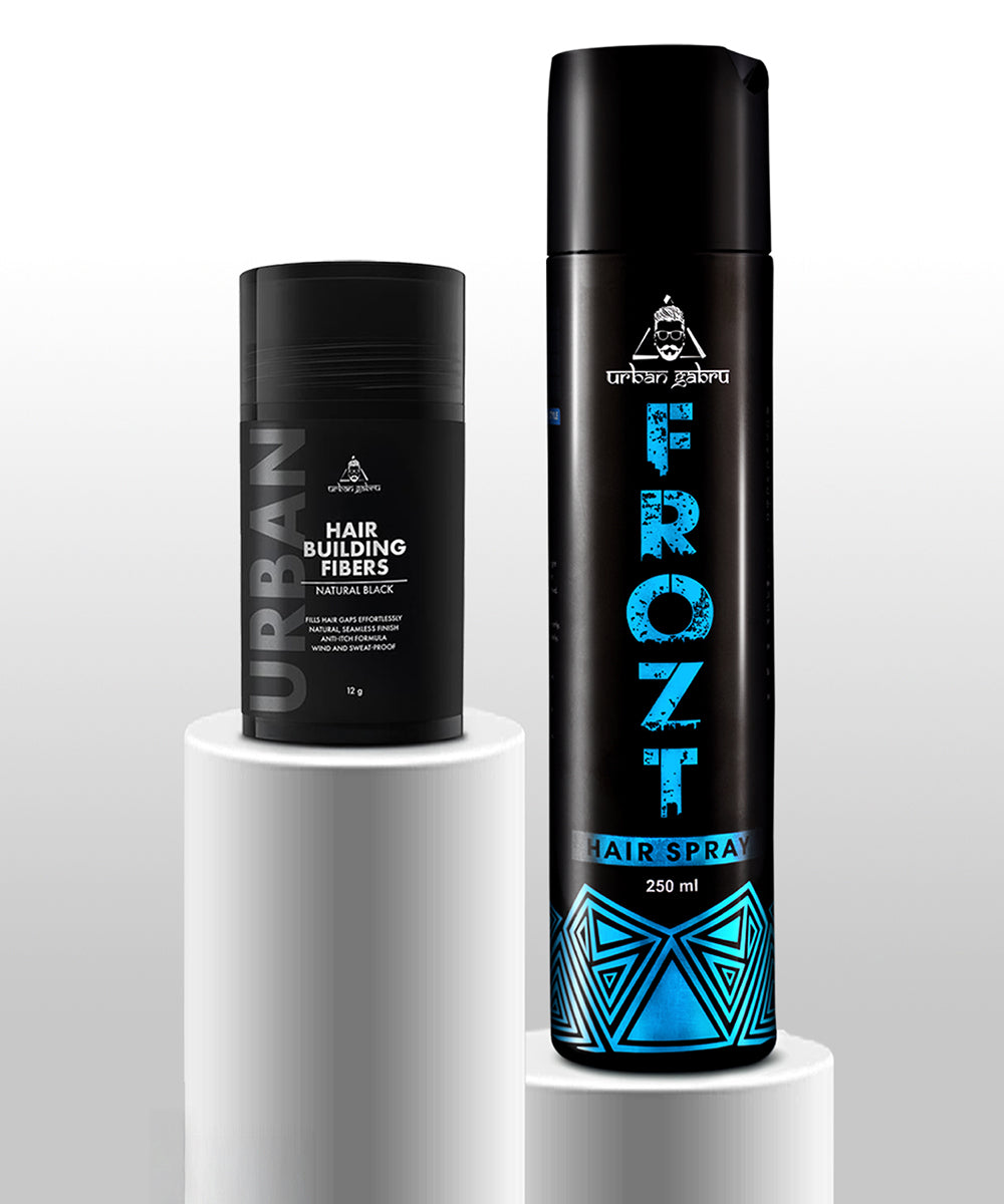 Urbangabru Hair Building Fibers + Frozt Hair Spray