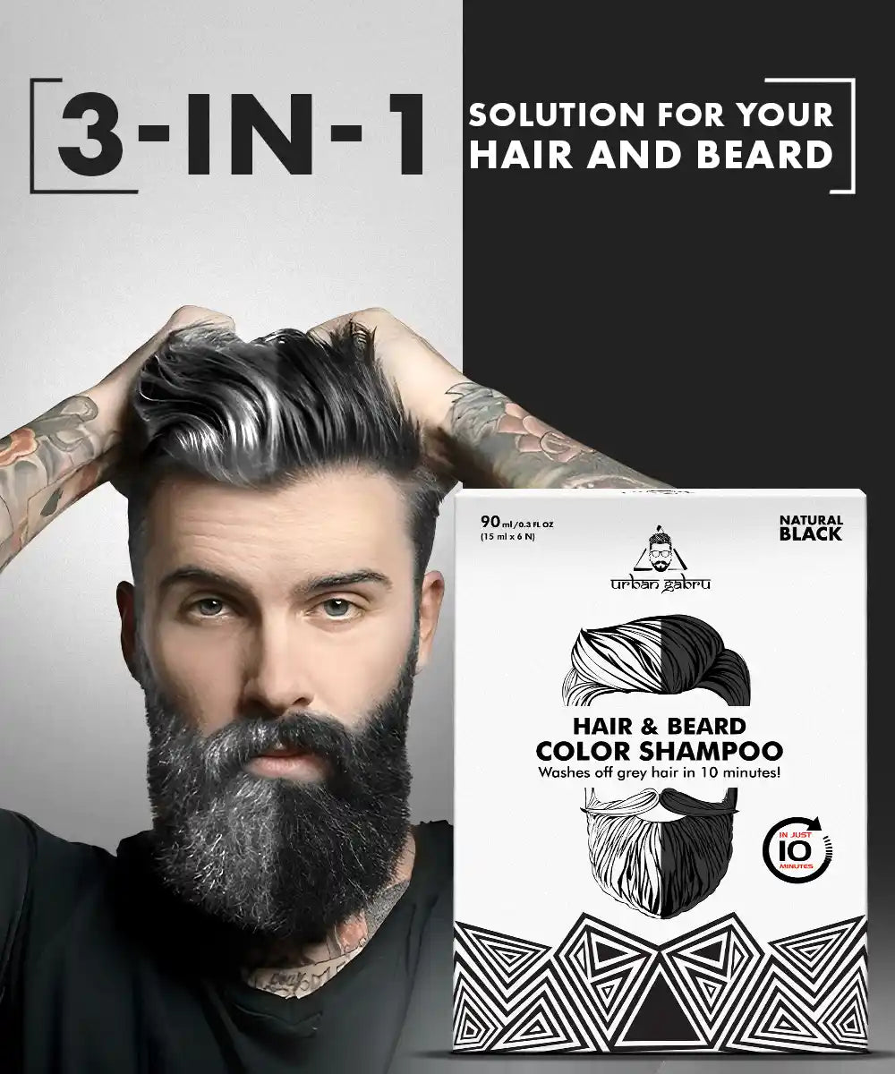 Urbangabru Hair & Beard Color Shampoo solution - UrbanGabru